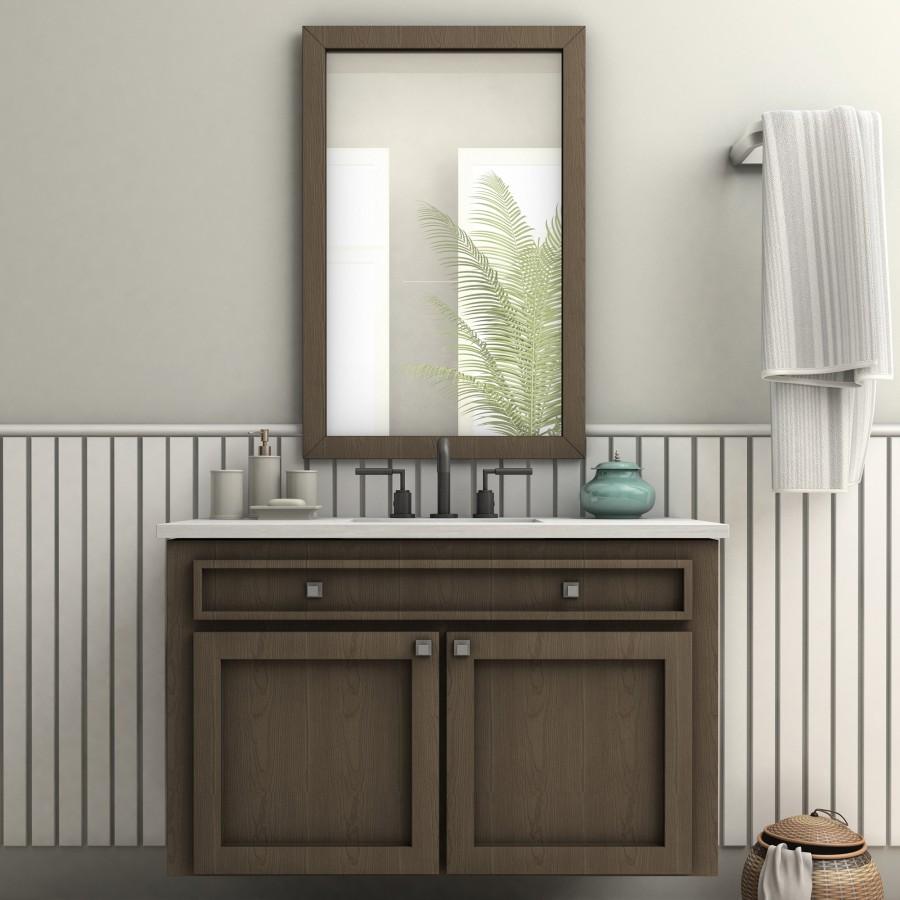 Matte black widespread bath faucet with curved spout and two deck handles
