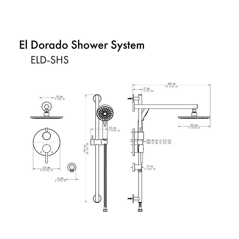 ZLINE El Dorado Shower System in Brushed Nickel (ELD-SHS-BN) Shower System ZLINE 
