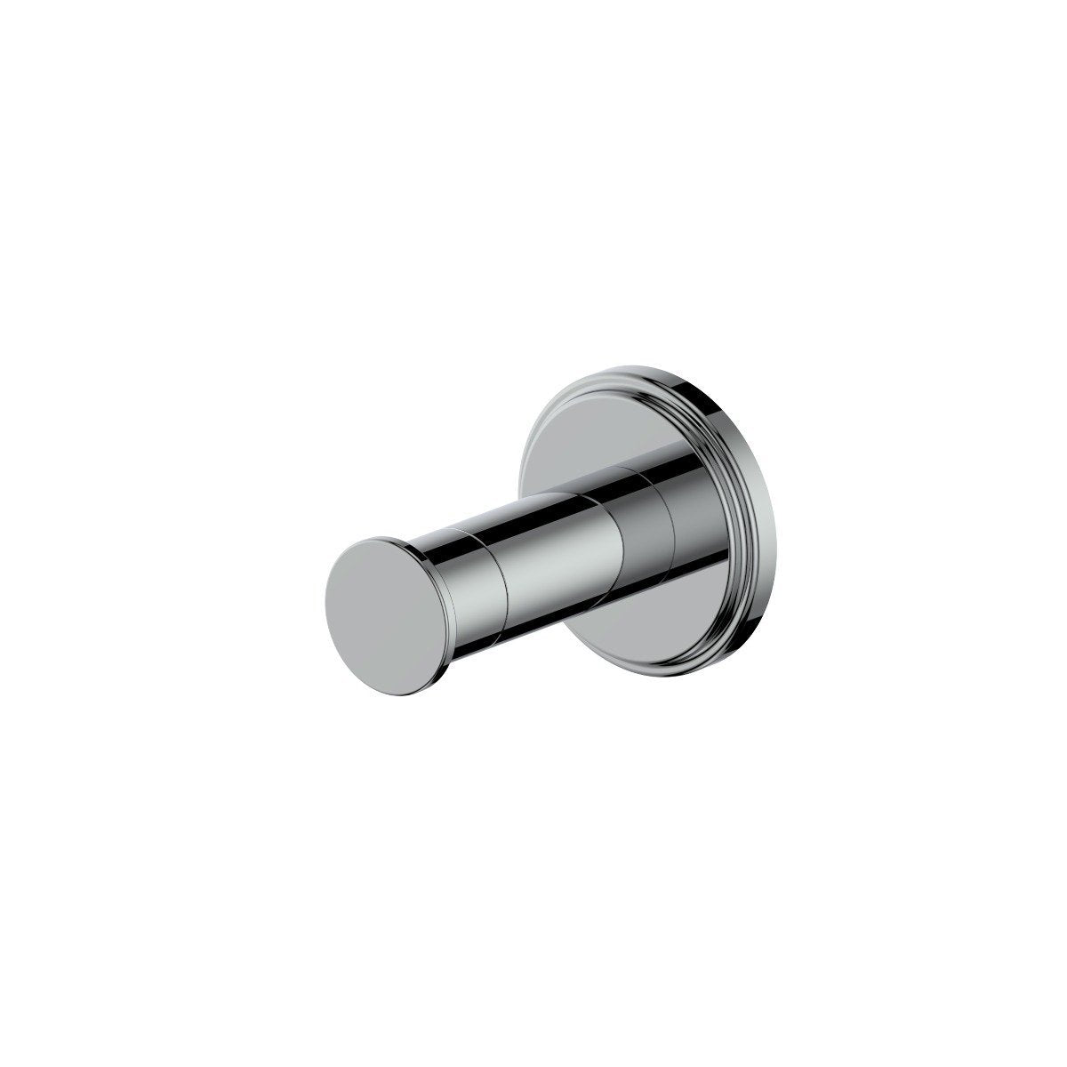 Chrome hand towel hook knob with round wall plate, polished finish