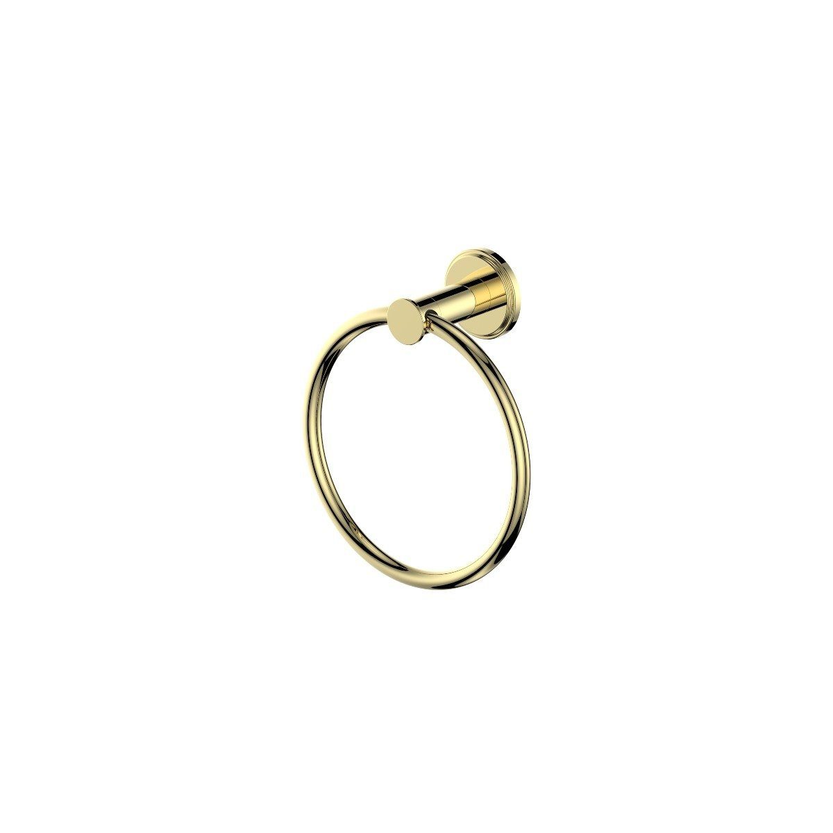 Polished gold ZLINE El Dorado wall towel ring with circular loop