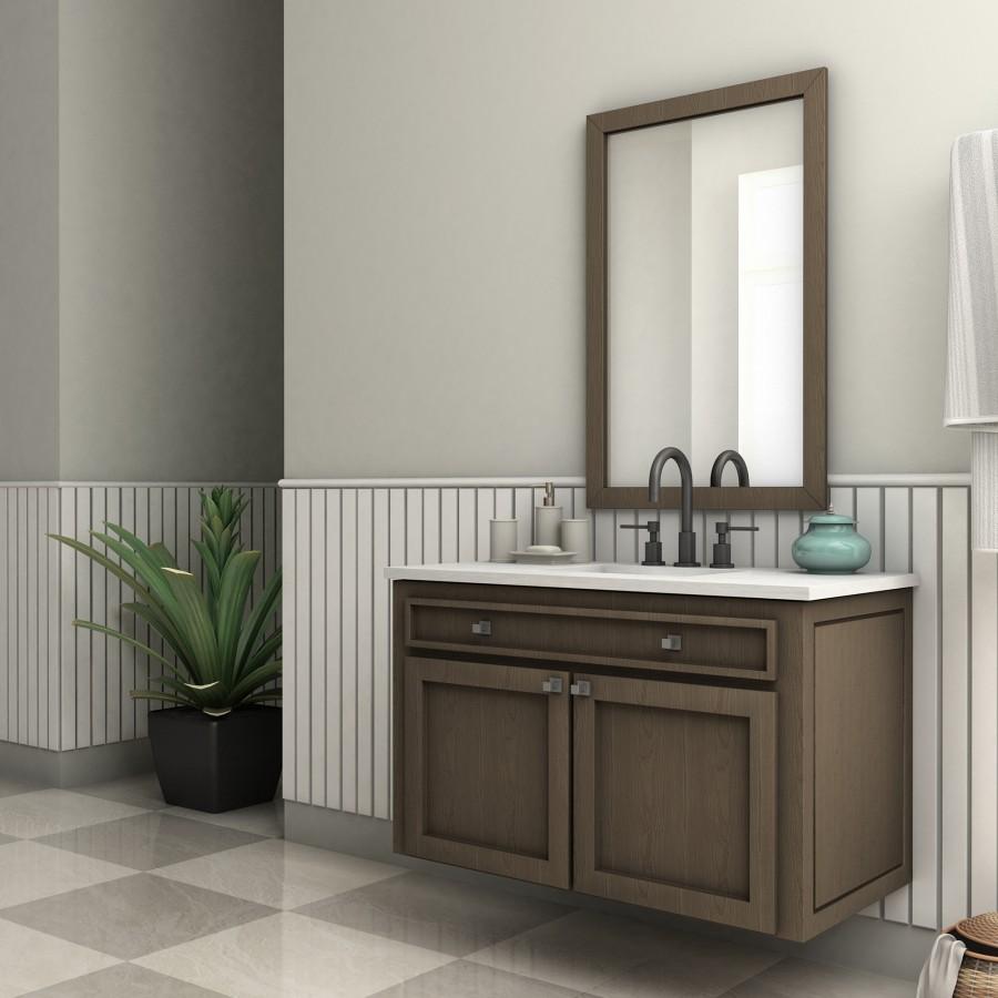Matte black bath faucet with curved spout and two side handles