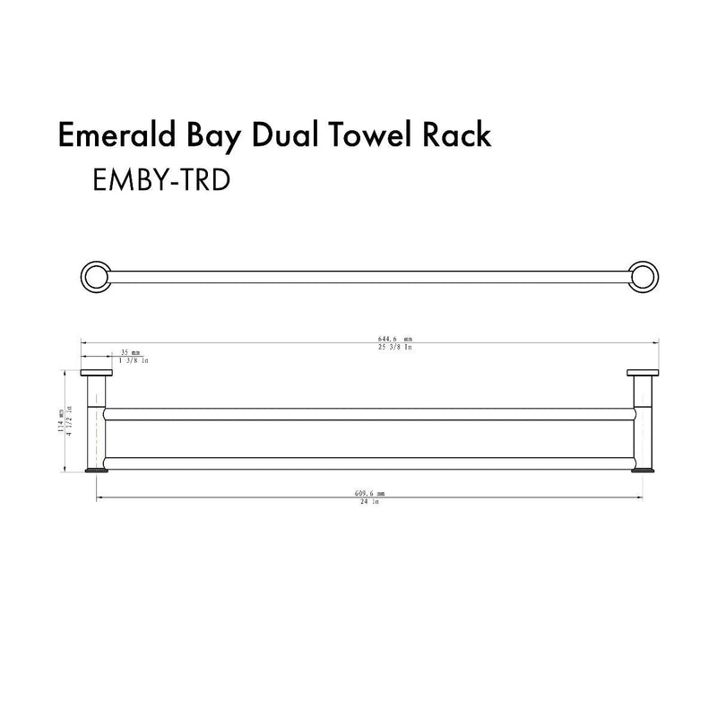 ZLINE Emerald Bay Double Towel Rail in Chrome (EMBY-TRD-CH) Bathroom Accessories ZLINE 