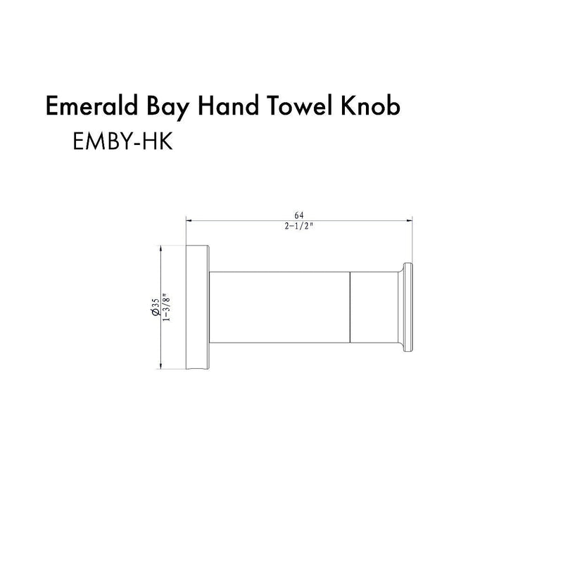 ZLINE Emerald Bay Towel Hook in Brushed Nickel (EMBY-HK-BN) Bathroom Accessories ZLINE 