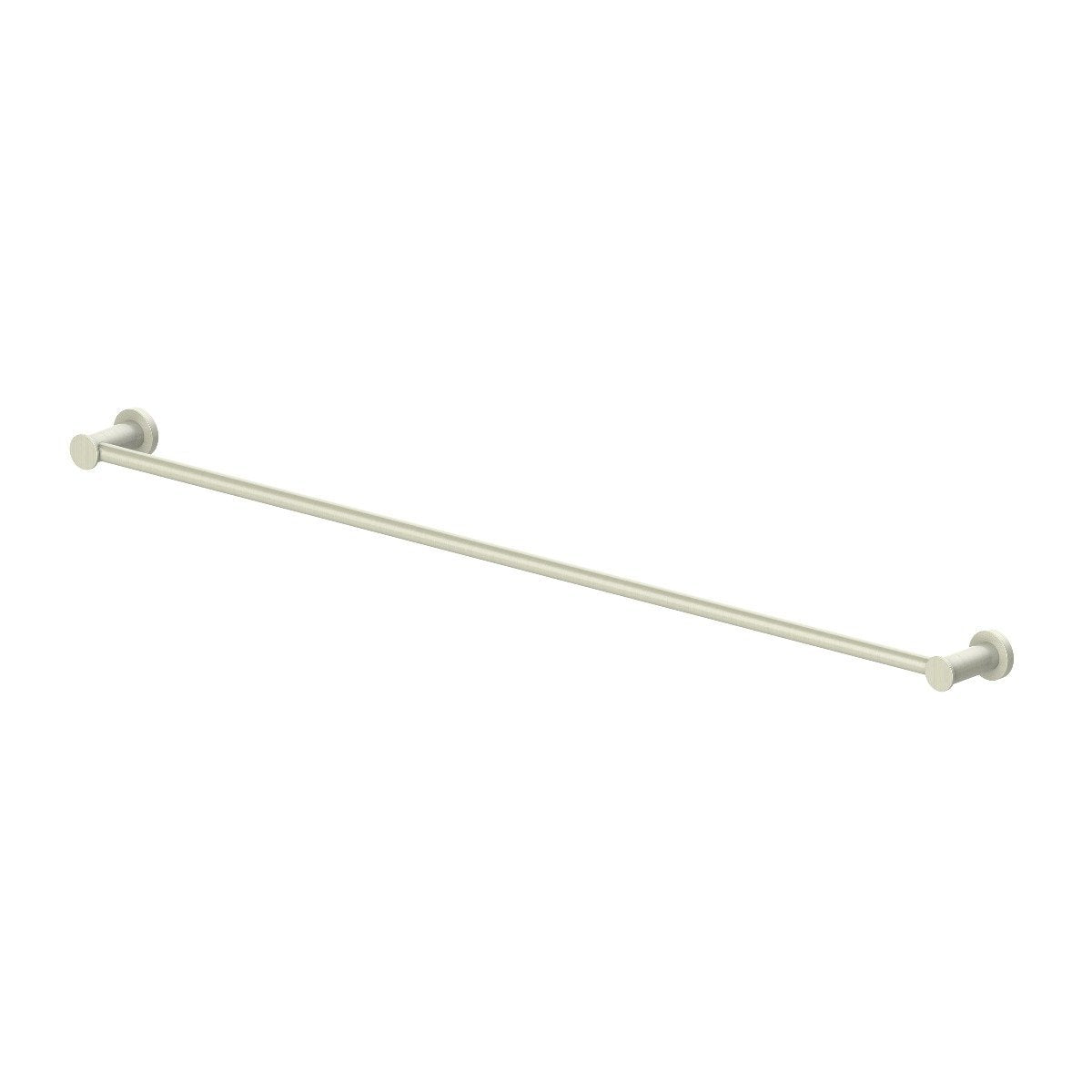 Brushed nickel towel bar with two end posts and mounting hardware
