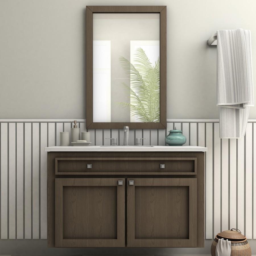 Brushed nickel widespread bath faucet with arched spout and two deck handles