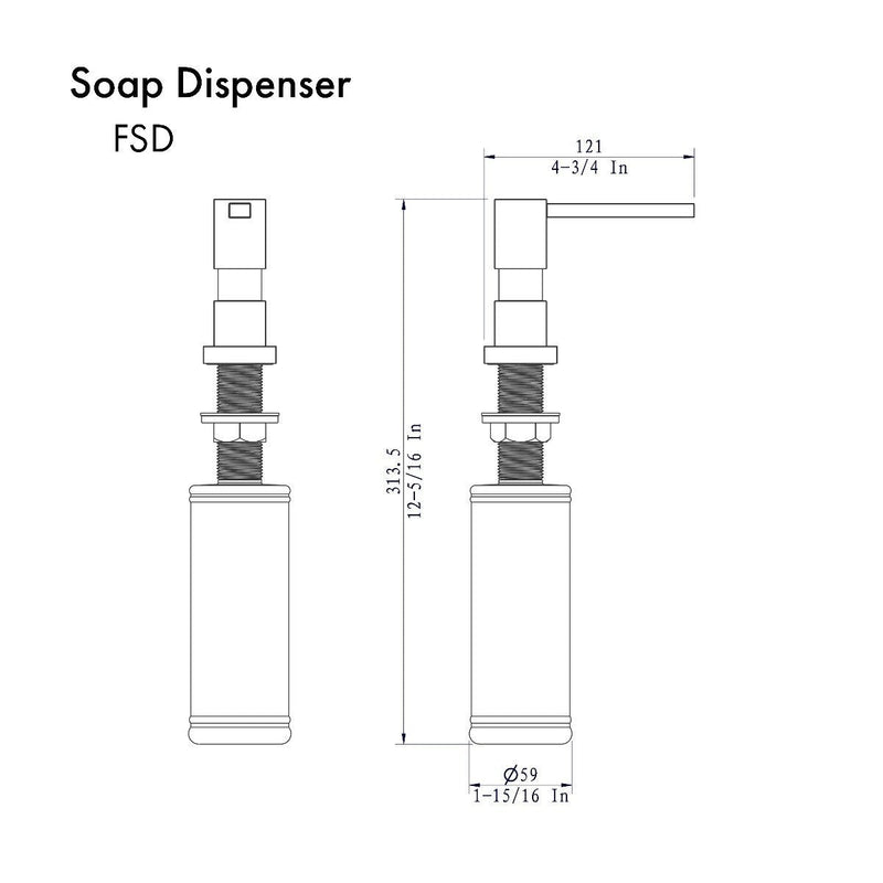 ZLINE Faucet Soap Dispenser in Brushed Nickel (FSD-BN) Kitchen Faucet ZLINE 