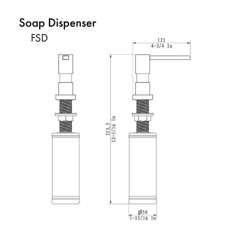 ZLINE Faucet Soap Dispenser in Chrome (FSD-CH) Kitchen Faucet ZLINE 