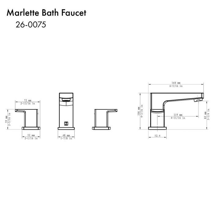 ZLINE Marlette Bath Faucet in Matte Black (MAR-BF-MB) Bathroom Faucet ZLINE 