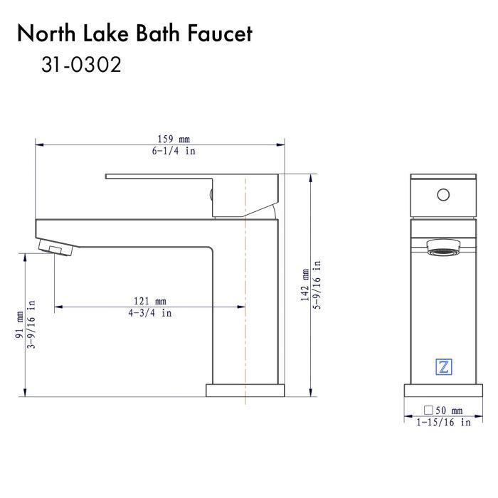 ZLINE North Lake Bath Faucet in Chrome (NTL-BF-CH) Bathroom Faucet ZLINE 