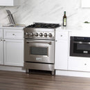 ZLINE 24-inch Legacy Series Dual Fuel Range with Gas Stove and 2.8 Cu. Ft. Electric Oven in Stainless Steel with Brass Burners (RA-BR-24)