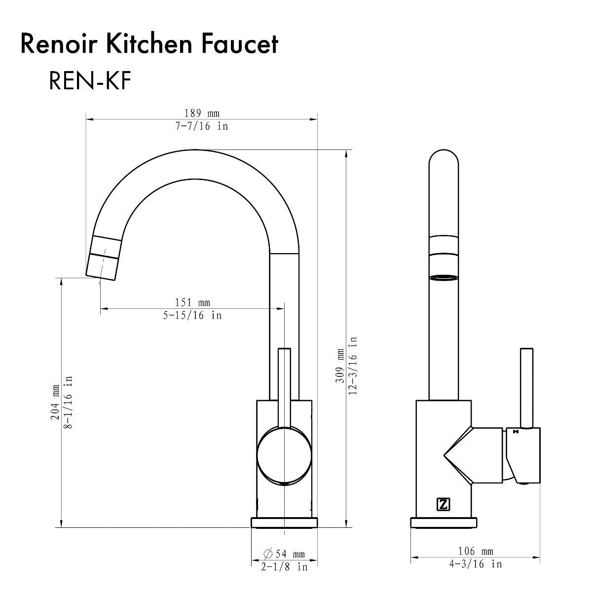Polished gold kitchen faucet with arched spout and single lever handle
