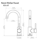 ZLINE Renoir Kitchen Faucet in Polished Gold (REN-KF-PG) Kitchen Faucet ZLINE 