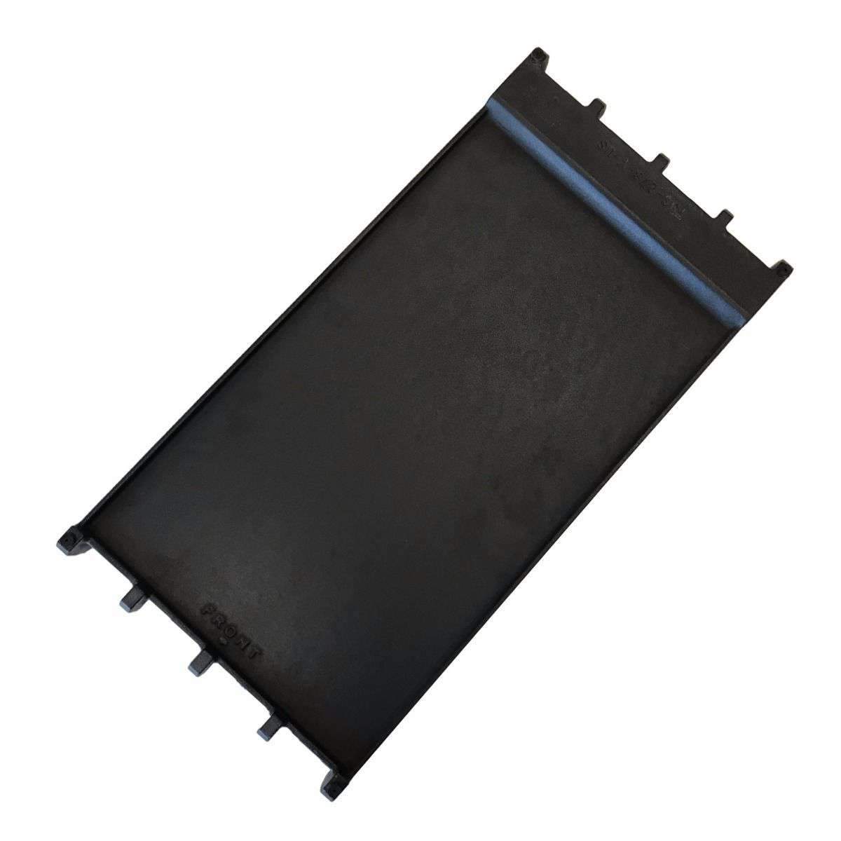 Reversible cast iron griddle with smooth flat cooking surface, dark gray