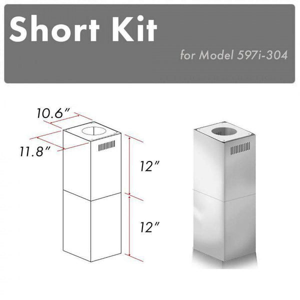 ZLINE Short Kit for Ceilings Under 8' ISLAND-Outdoor (SK-597i-304) Range Hood Accessories ZLINE 