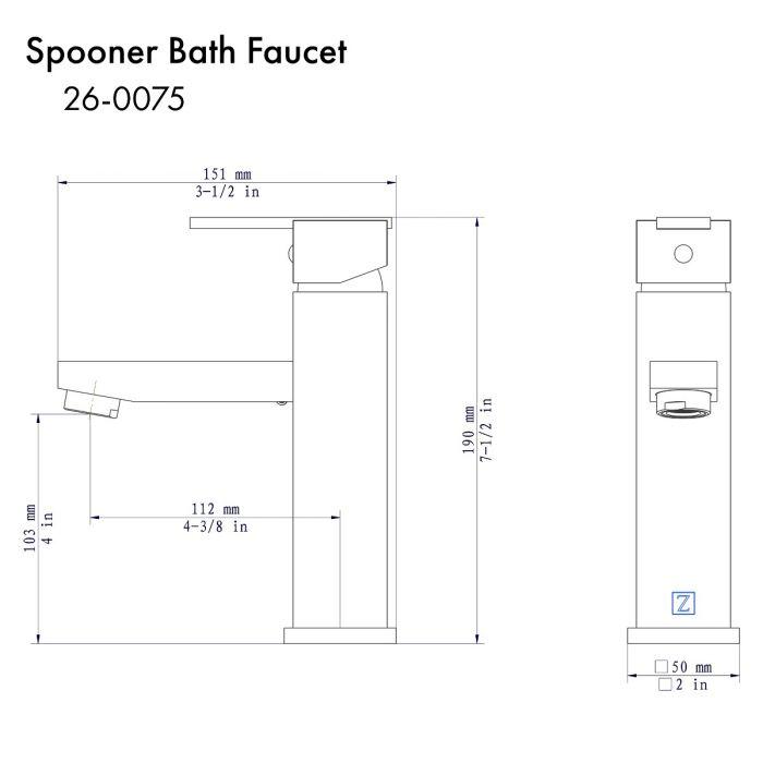 ZLINE Spooner Bath Faucet in Matte Black (SPN-BF-MB) Bathroom Faucet ZLINE 