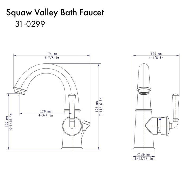 ZLINE Squaw Valley Bath Faucet in Chrome (OLV-BF-CH) Bathroom Faucet ZLINE 
