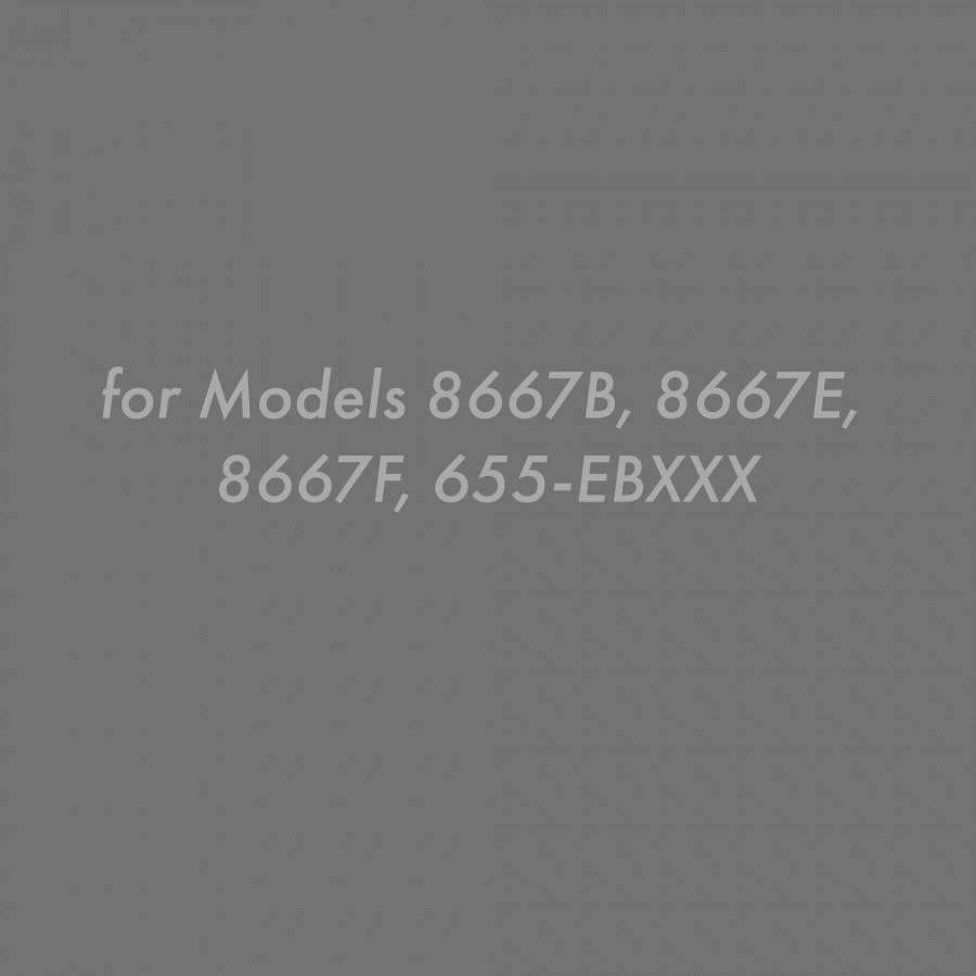 Instruction graphic listing compatible hood models: 8667B, 8667E, 8667F, 655-EBXXX