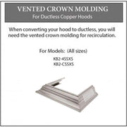 ZLINE Vented Crown Molding Profile 6 for Range Hood w/Recirculating Option in Satin Stainless Steel (CM6V-KB-S304)