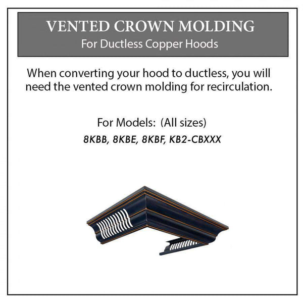 ZLINE Vented Crown Molding for Range Hoods w/Recirculating Option (CM6V-8KBB) Range Hood Accessories ZLINE 