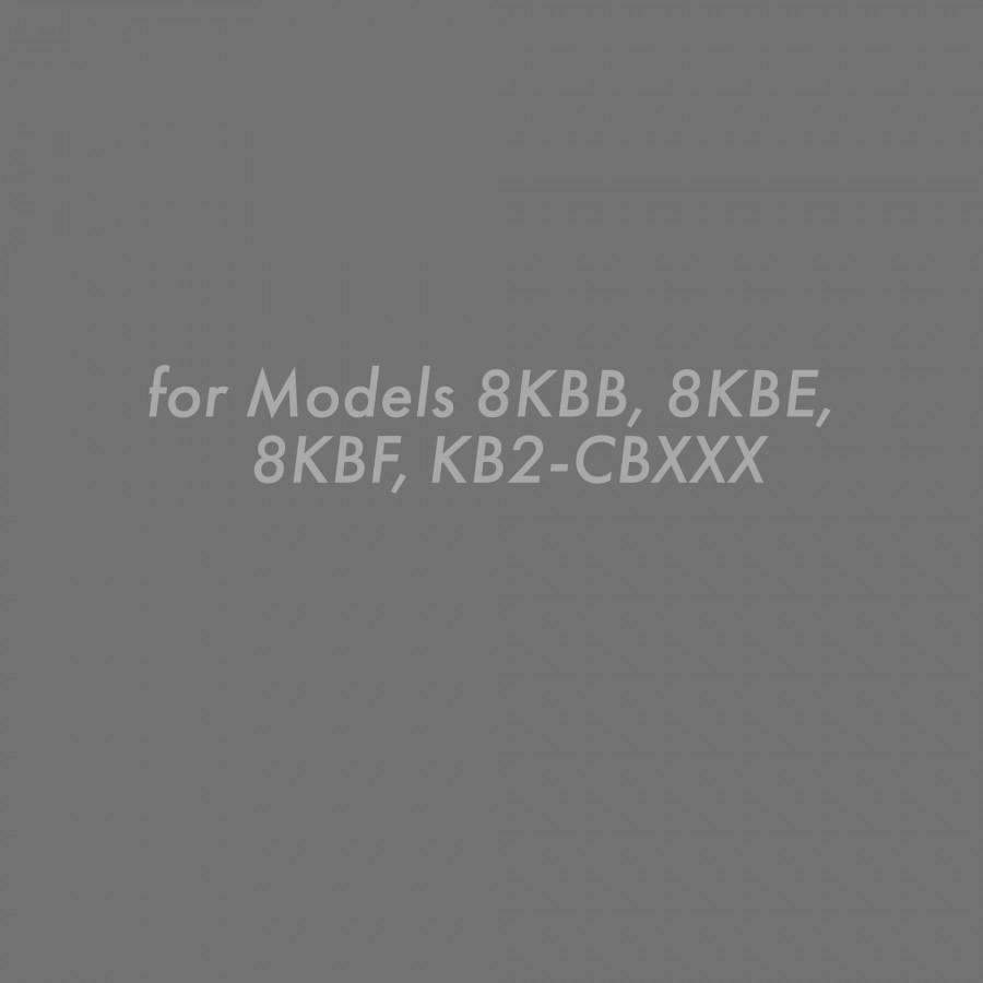 Vented crown molding compatibility text for range hood models 8KBB, 8KBE, 8KBF
