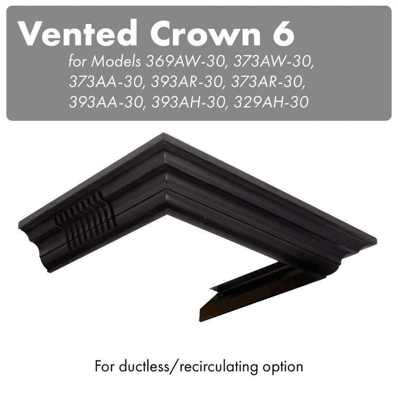 ZLINE Vented Crown Molding for Wall Mount Range Hood (CM6V-300A) Range Hood Accessories ZLINE 