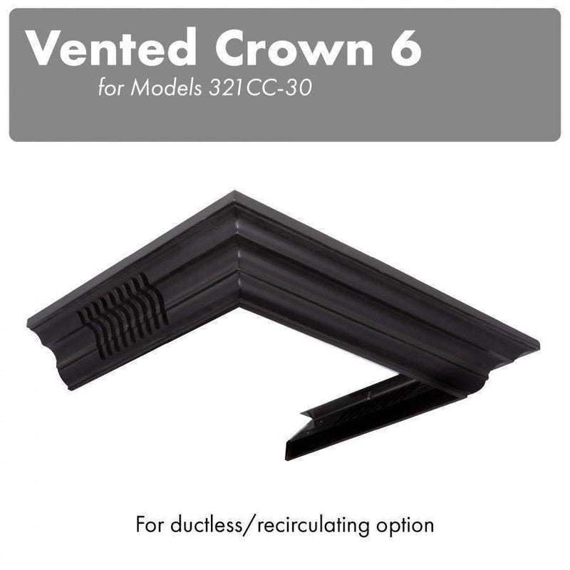 ZLINE Vented Crown Molding for Wall Mount Range Hood (CM6V-300C) Range Hood Accessories ZLINE 