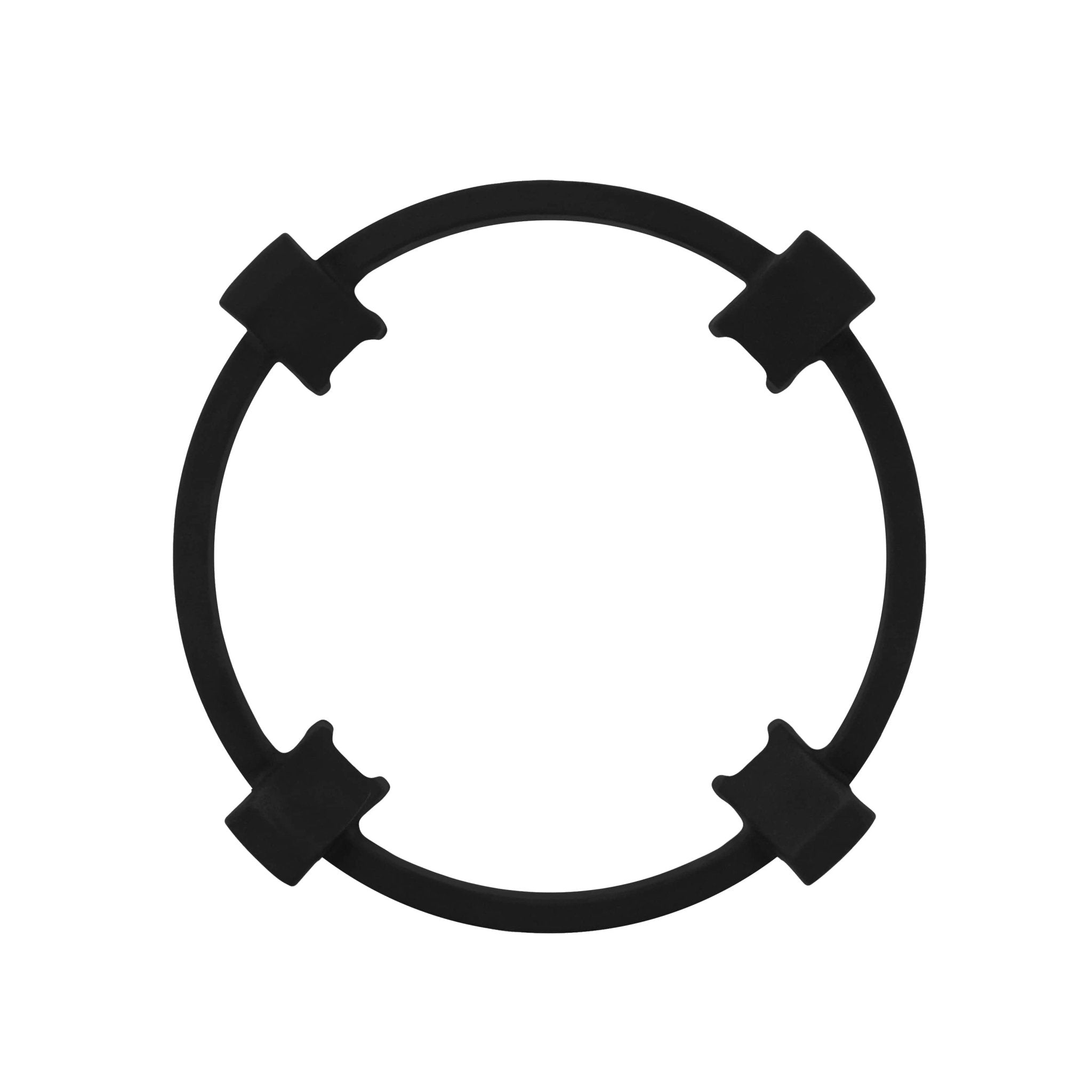Black wok ring with four support tabs for cooktop burners